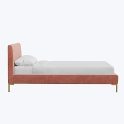 Velvet Pleated Platform Bed -Home Comprehensive Shop 3002943 3