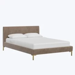 Velvet Pleated Platform Bed