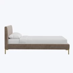 Velvet Pleated Platform Bed -Home Comprehensive Shop 3002953 3