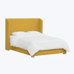 Linen Wingback Bed