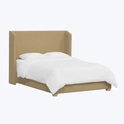 Linen Wingback Bed -Home Comprehensive Shop 3002978 1