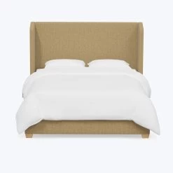 Linen Wingback Bed -Home Comprehensive Shop 3002982 2