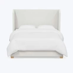 Linen Wingback Bed -Home Comprehensive Shop 3002983 2