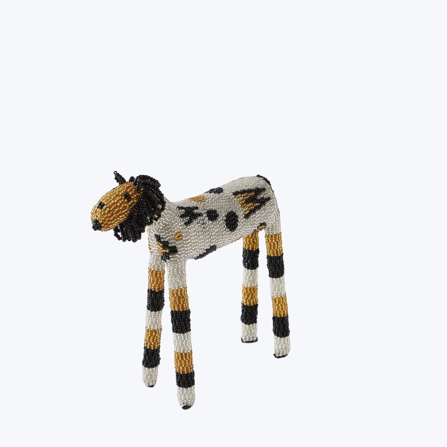 Black & Gold Beaded Lion 6 Black & Gold Beaded Lion - Image 4