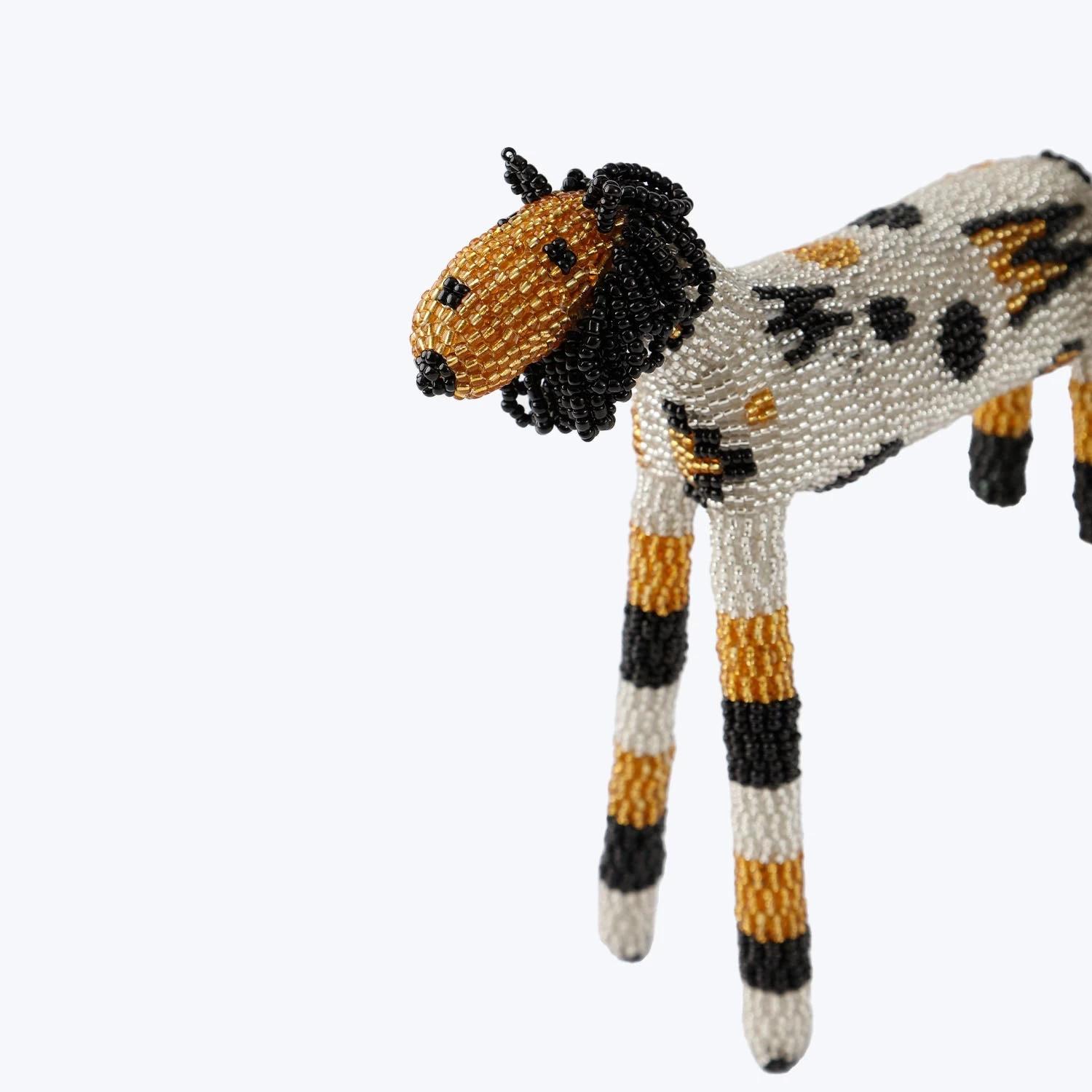 Black & Gold Beaded Lion 5 Black & Gold Beaded Lion - Image 3