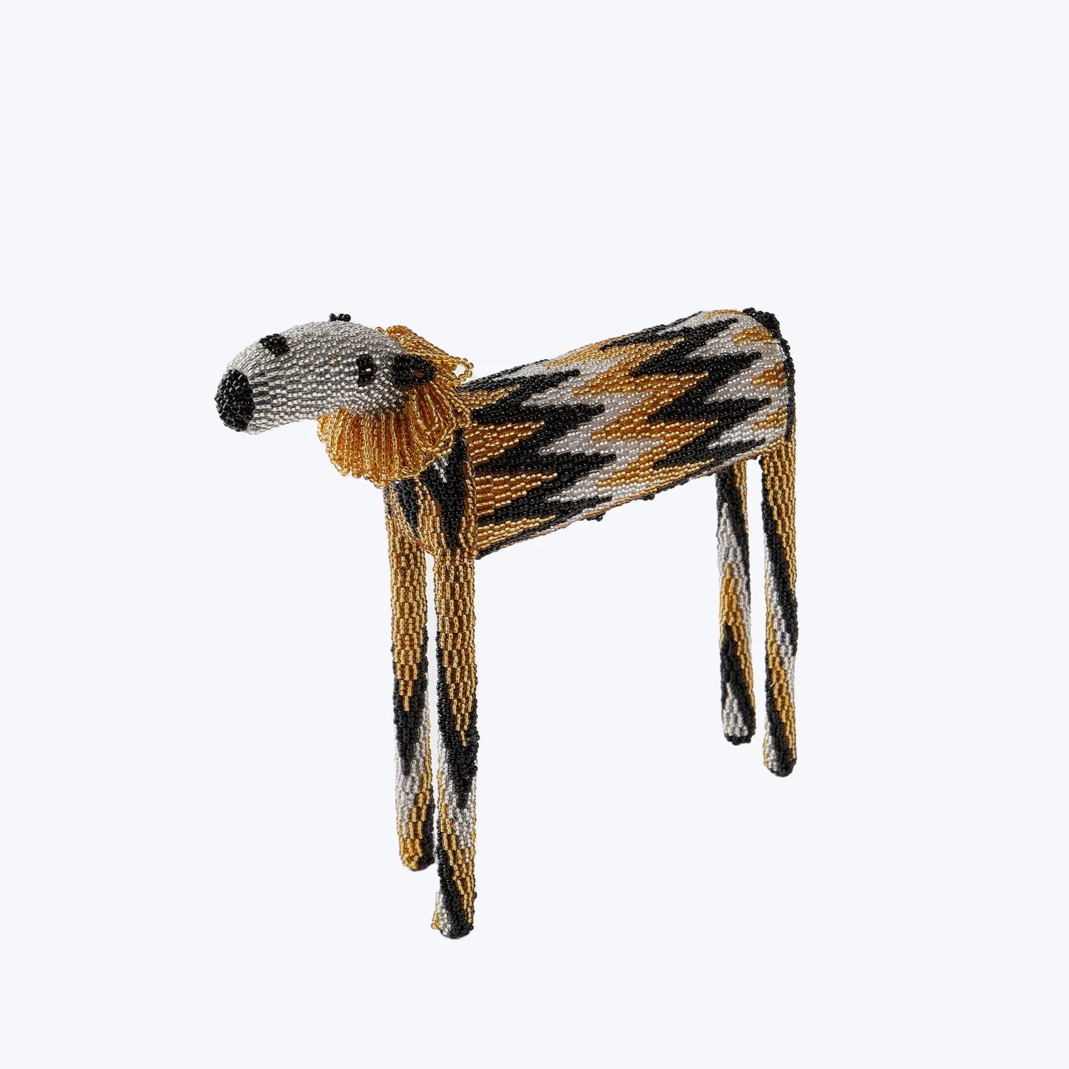 Black & Gold Beaded Lion 9 Black & Gold Beaded Lion - Image 7