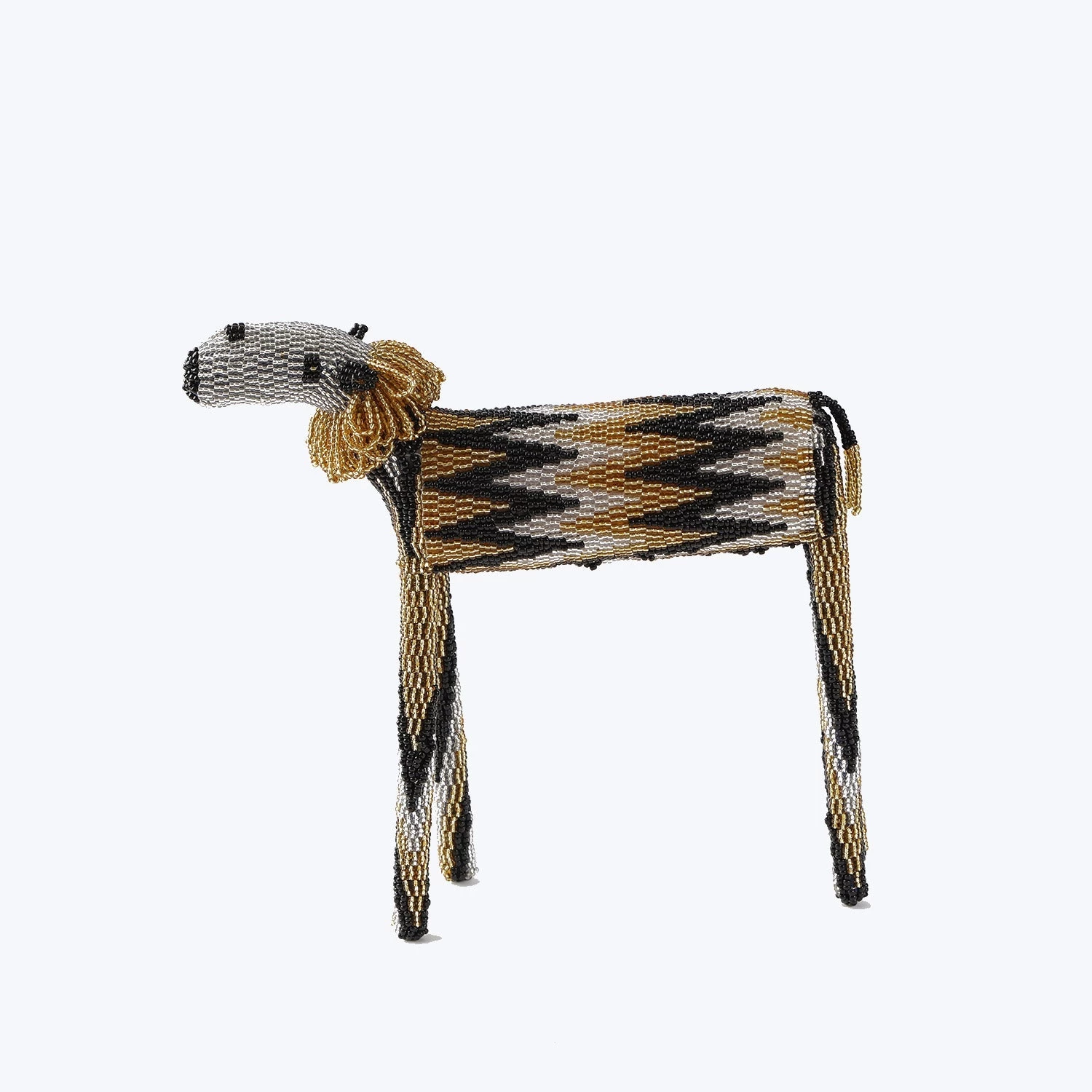 Black & Gold Beaded Lion 7 Black & Gold Beaded Lion - Image 5