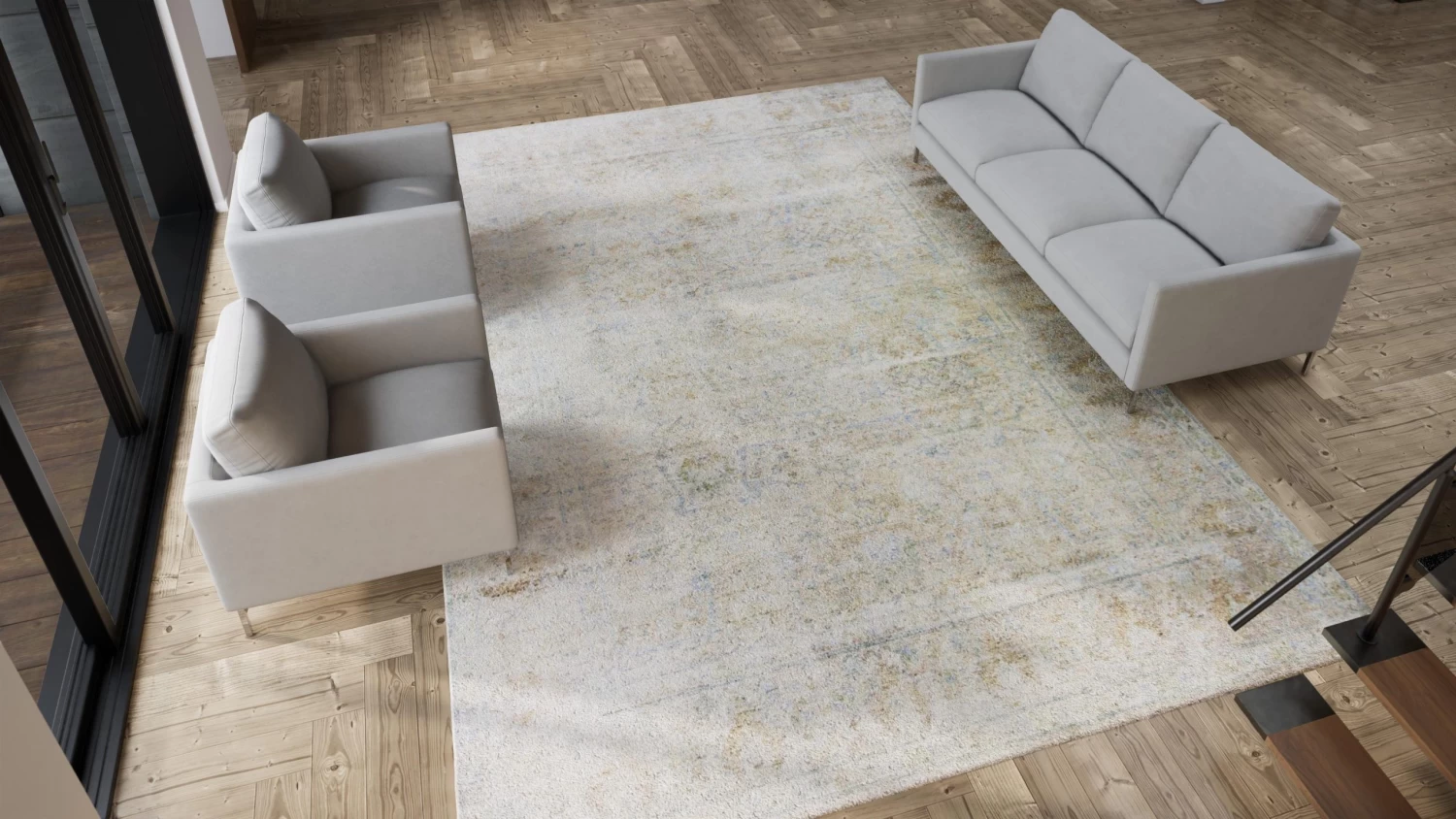 Blue Transitional Silk Rug - 10'2" X 14'5" 10 Blue Transitional Silk Rug - 10'2" X 14'5" - Image 8