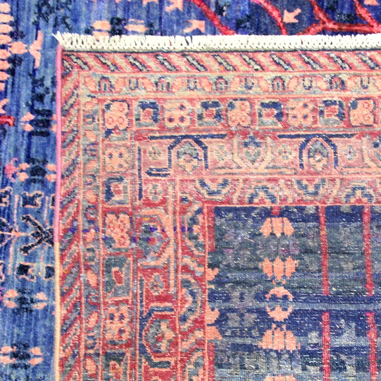 Blue Transitional Wool Silk Blend Rug - 11'8" X 15'2" 7 Blue Transitional Wool Silk Blend Rug - 11'8" X 15'2" - Image 5