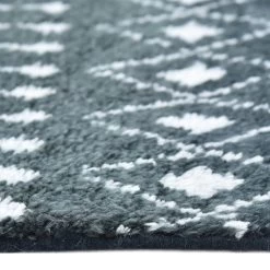 Grey Moroccan Wool Cotton Blend Rug - 5' X 8' -Home Comprehensive Shop 3006354 5