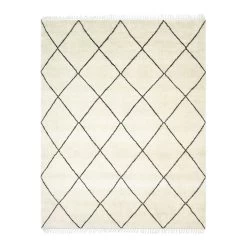Ivory Moroccan Diamond Shag Rug - 8' X 10'