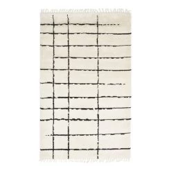 Ivory Moroccan Wool Cotton Blend Rug - 8' X 10'