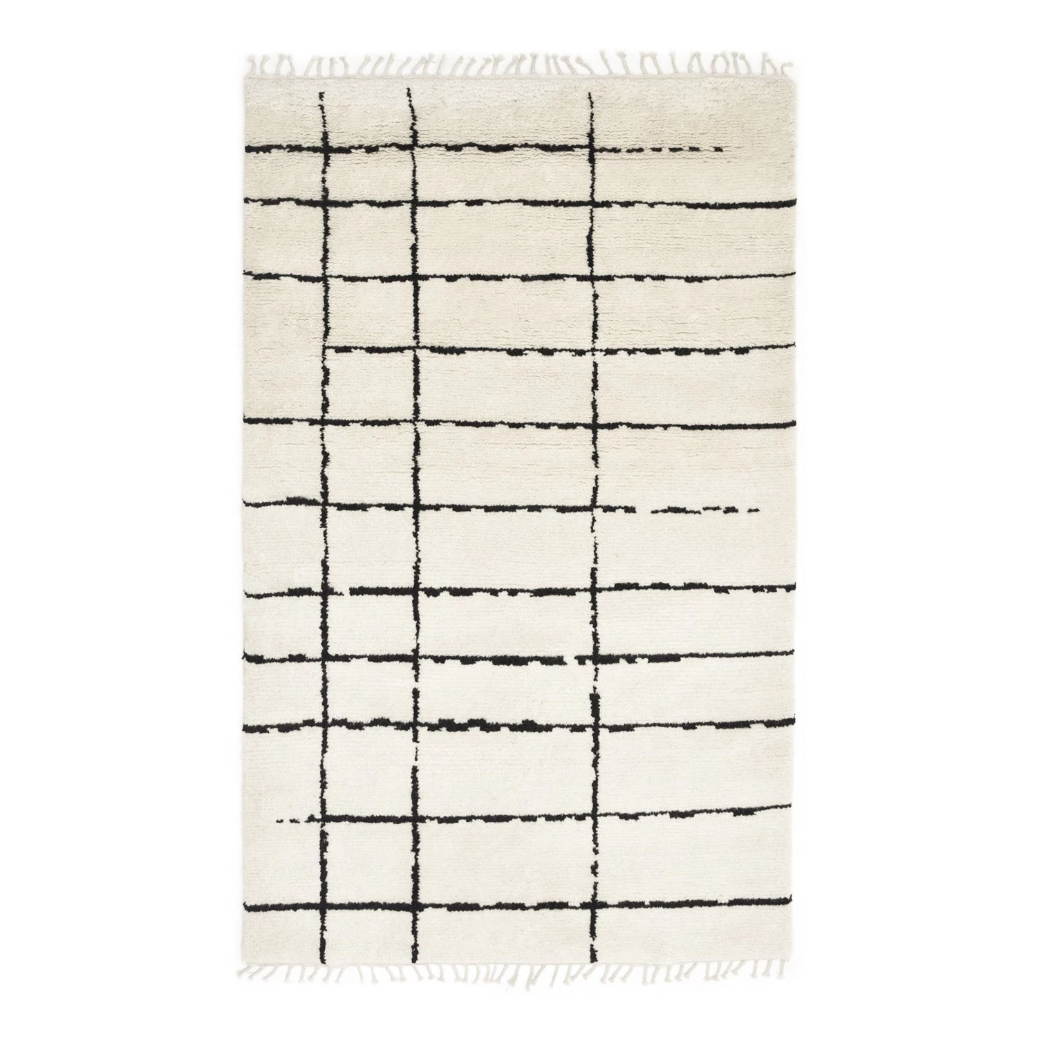 Ivory Moroccan Wool Cotton Blend Rug - 8' X 10' 3 Ivory Moroccan Wool Cotton Blend Rug - 8' X 10'