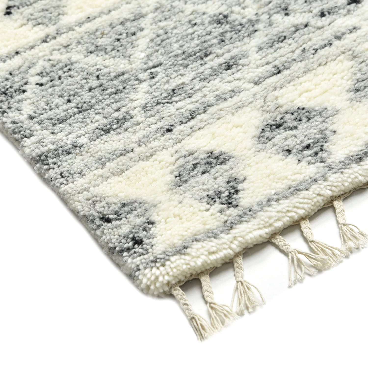 Grey Moroccan Wool Cotton Blend Rug - 8' X 10' 4 Grey Moroccan Wool Cotton Blend Rug - 8' X 10' - Image 2
