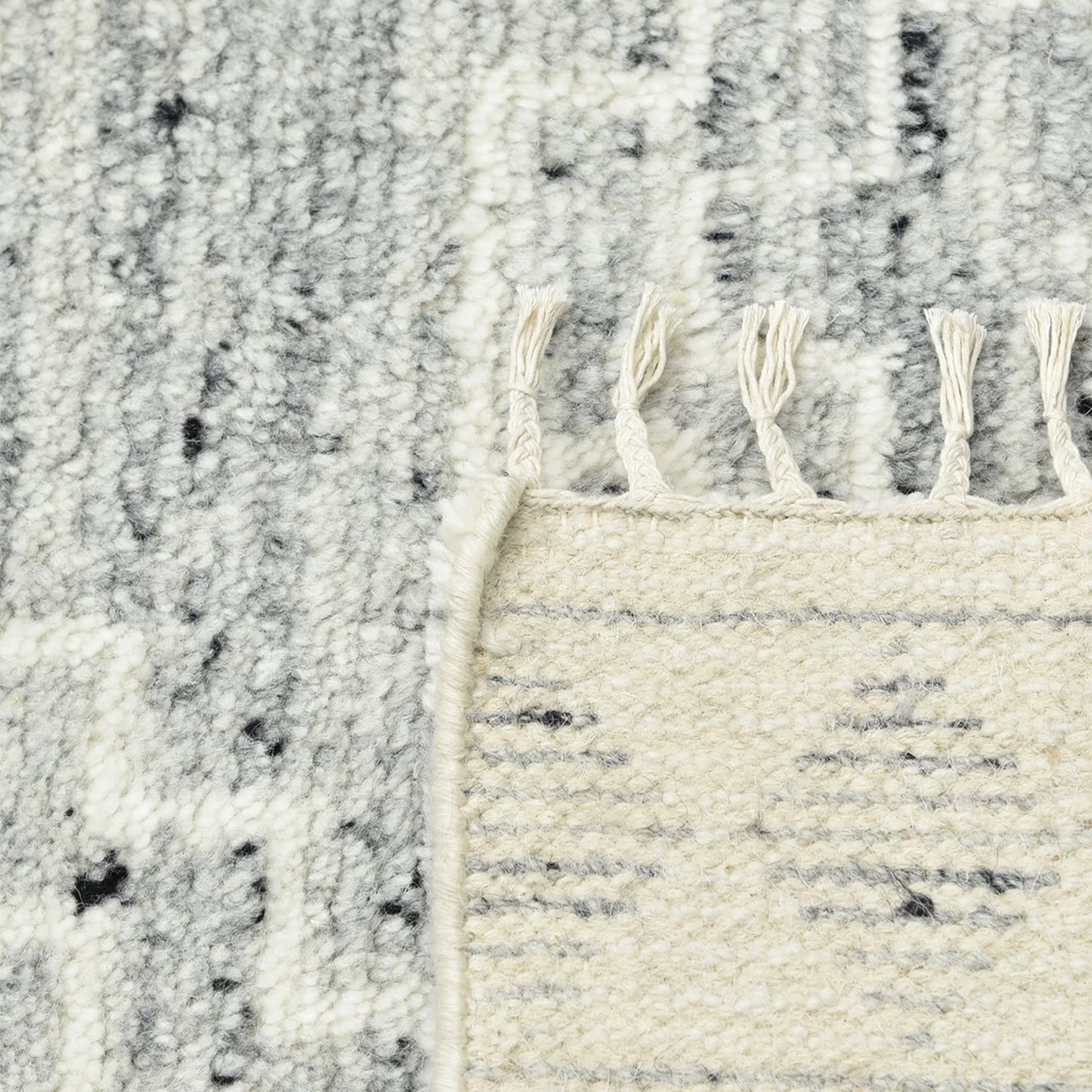 Grey Moroccan Wool Cotton Blend Rug - 8' X 10' 6 Grey Moroccan Wool Cotton Blend Rug - 8' X 10' - Image 4