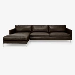 Hannah Leather Sectional W/ Steel Legs