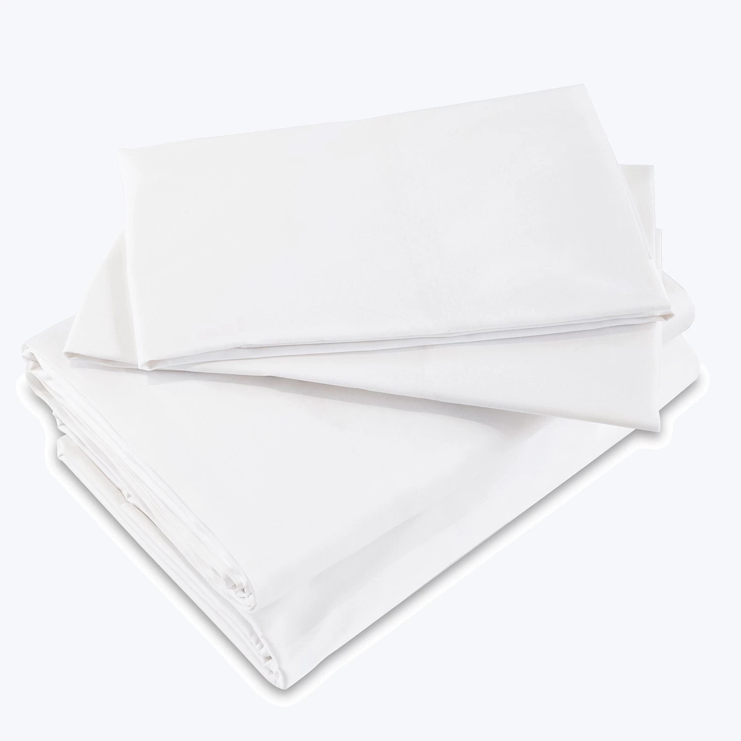 Lineare Sateen Sheets & Pillowcases, White 3 Lineare Sateen Sheets & Pillowcases, White