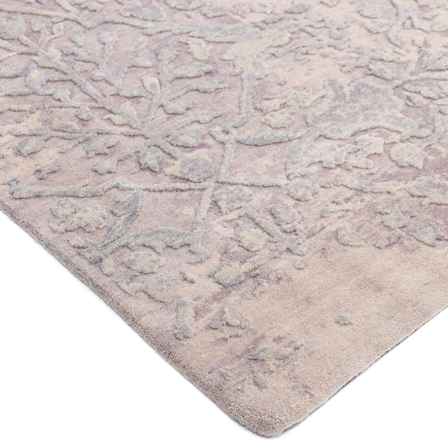 Grey Transitional Wool Cotton Blend Rug - 9' X 11'11" 6 Grey Transitional Wool Cotton Blend Rug - 9' X 11'11" - Image 4