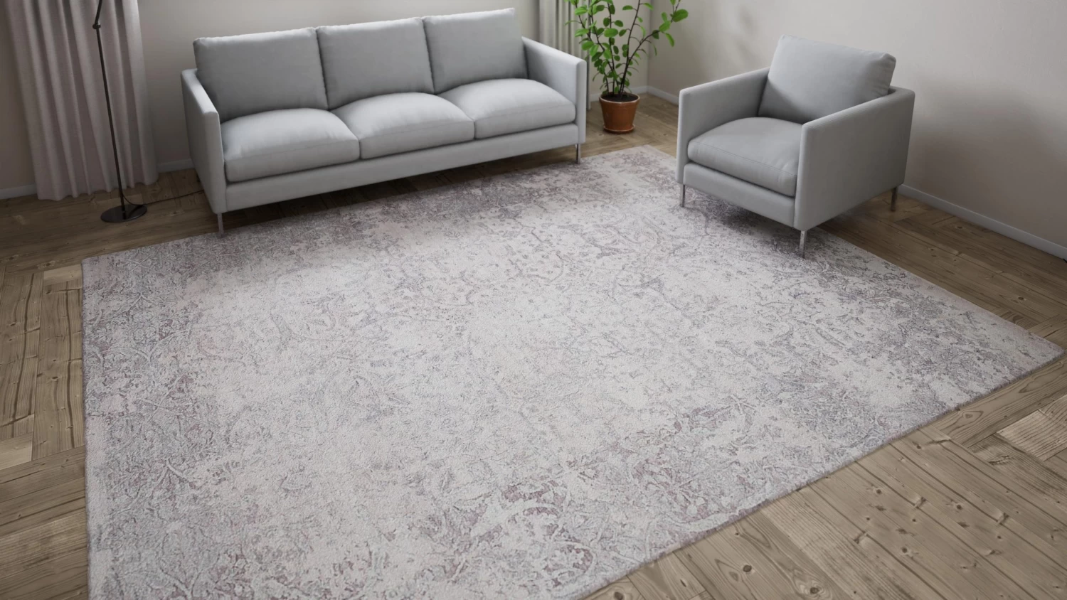 Grey Transitional Wool Cotton Blend Rug - 9' X 11'11" 13 Grey Transitional Wool Cotton Blend Rug - 9' X 11'11" - Image 11