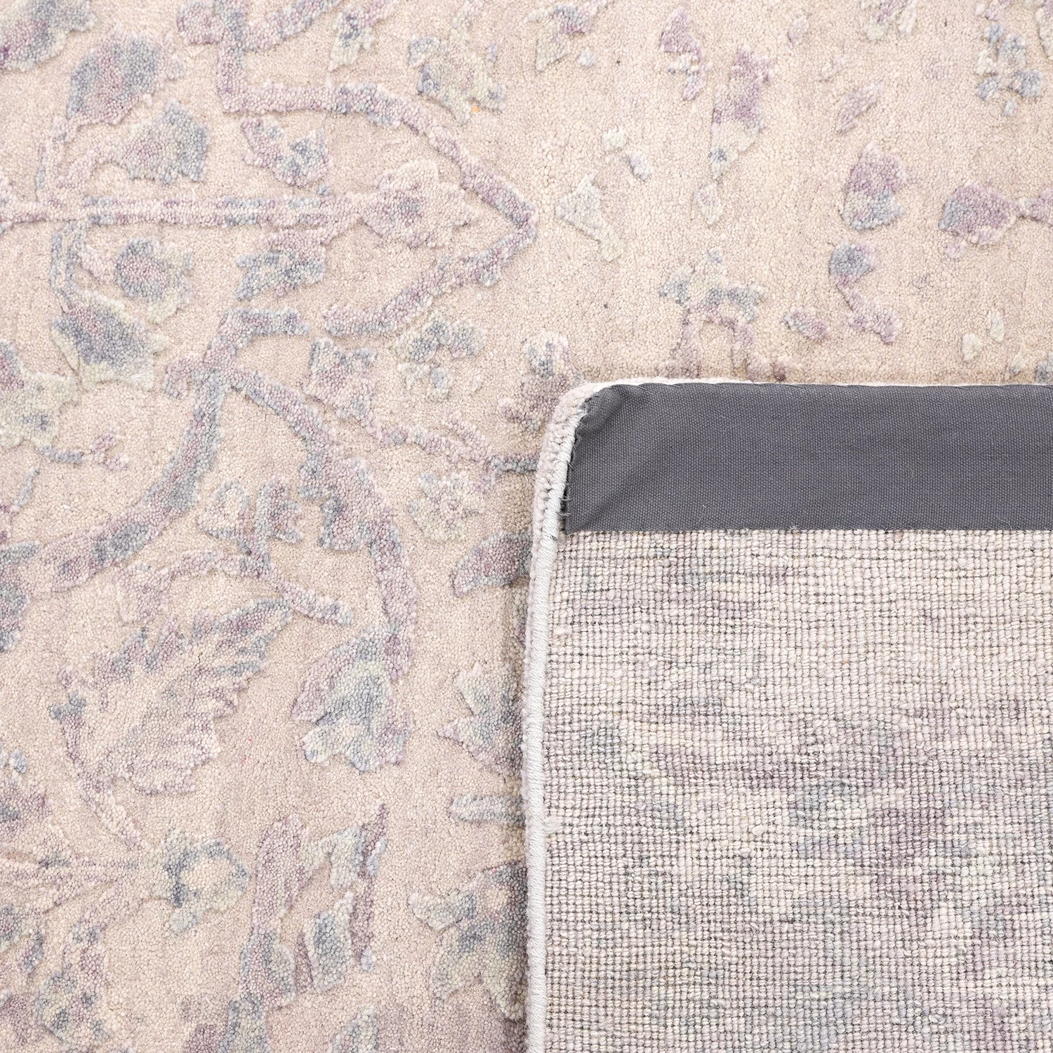 Grey Transitional Wool Cotton Blend Rug - 9' X 11'11" 7 Grey Transitional Wool Cotton Blend Rug - 9' X 11'11" - Image 5