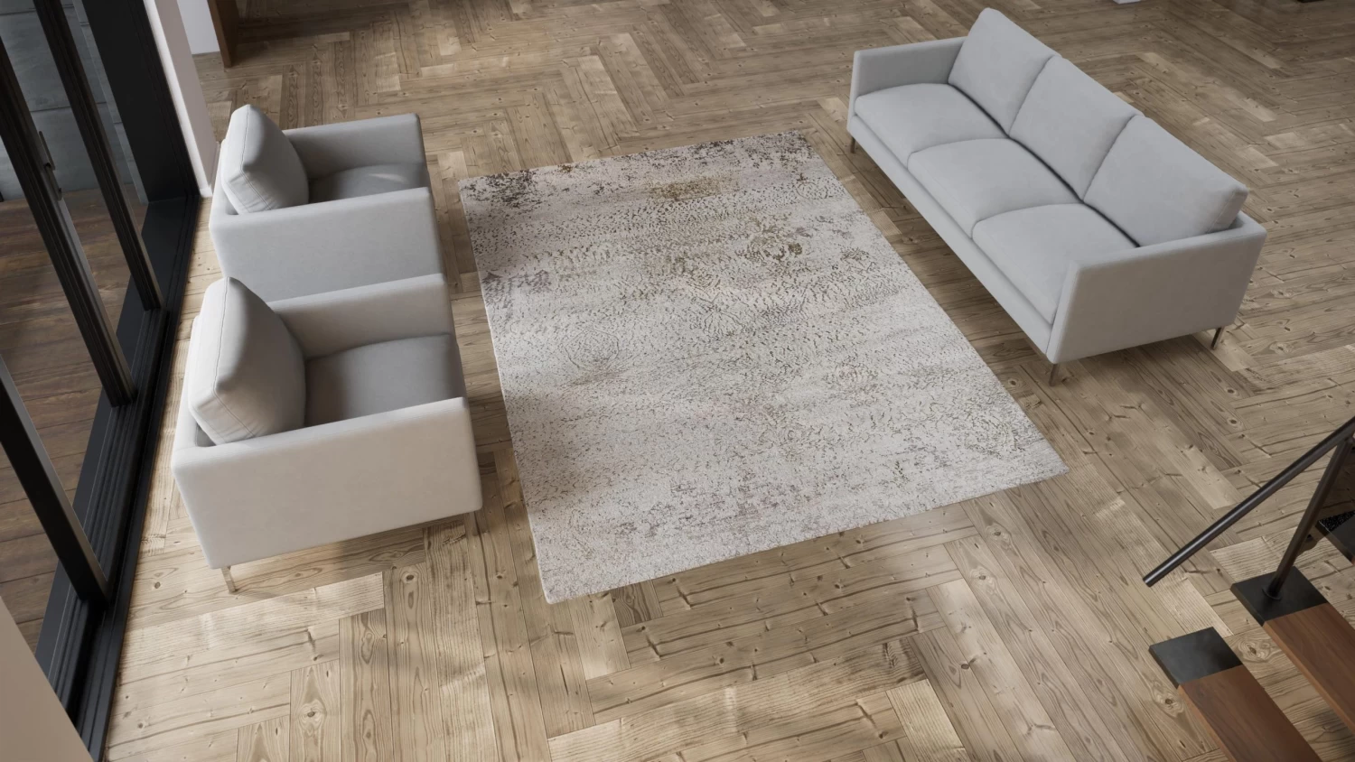 Grey Transitional Wool Cotton Blend Rug - 7'11" X 9'7" 12 Grey Transitional Wool Cotton Blend Rug - 7'11" X 9'7" - Image 10