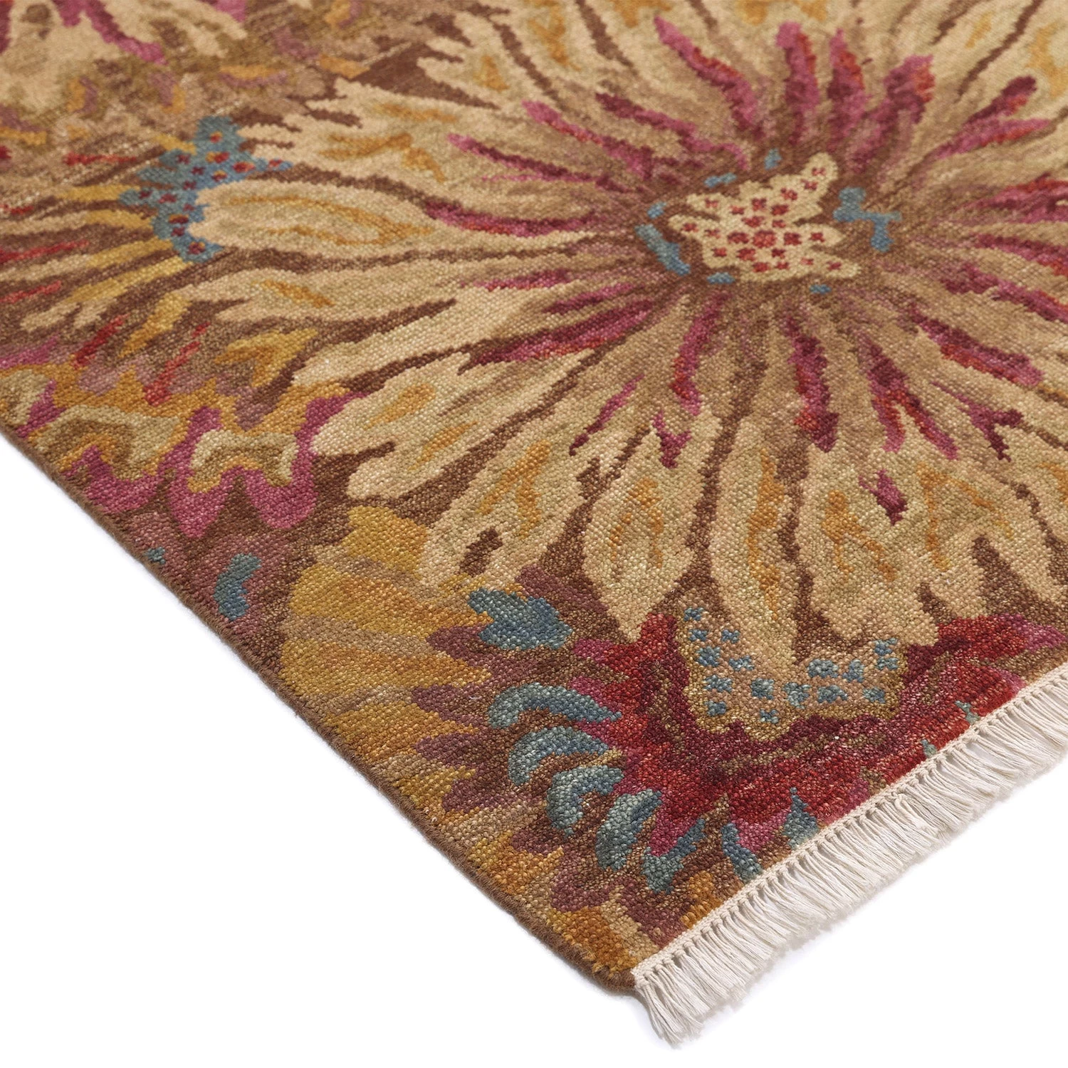 Brown Transitional Wool Cotton Blend Rug - 10'1" X 13'9" 5 Brown Transitional Wool Cotton Blend Rug - 10'1" X 13'9" - Image 3