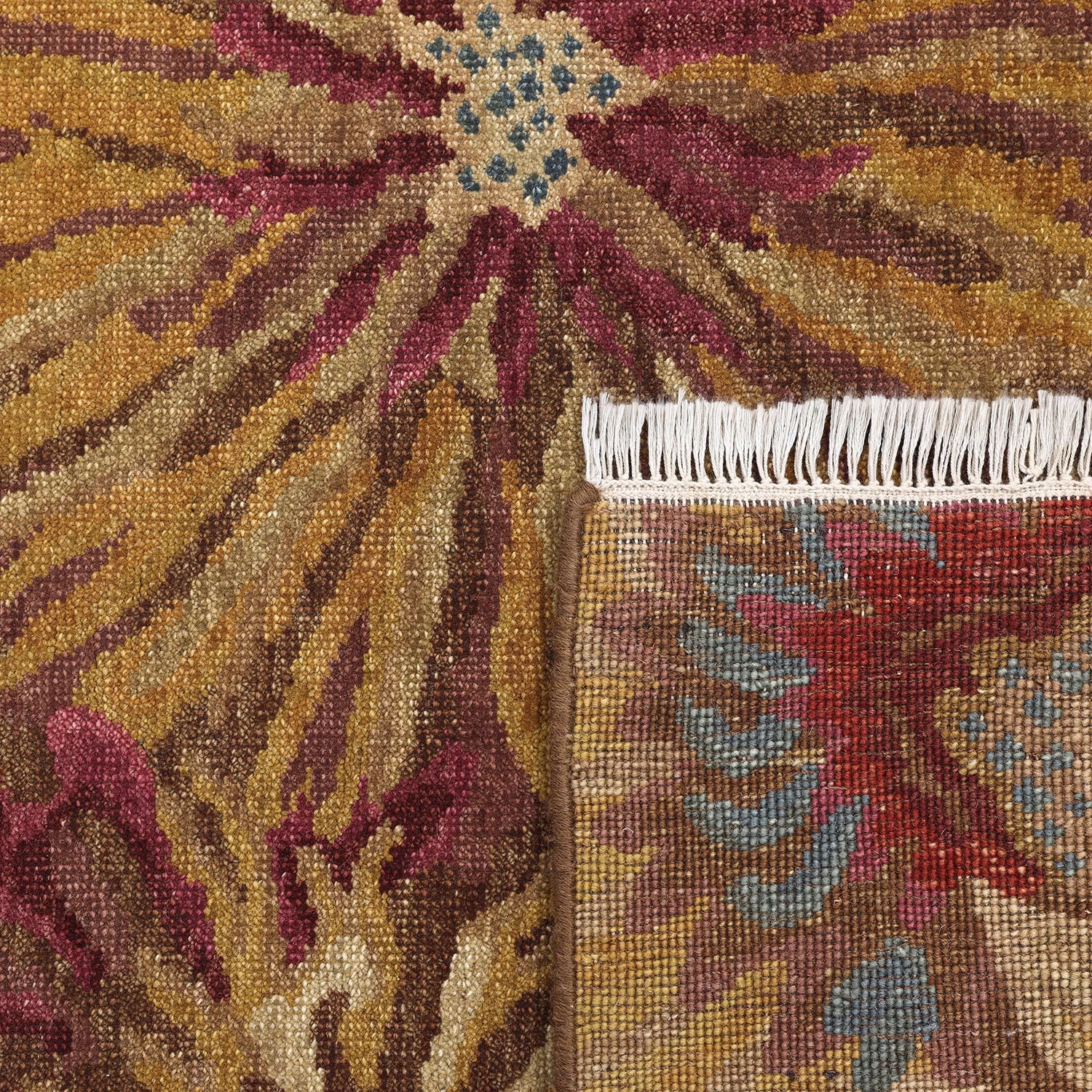 Brown Transitional Wool Cotton Blend Rug - 10'1" X 13'9" 6 Brown Transitional Wool Cotton Blend Rug - 10'1" X 13'9" - Image 4