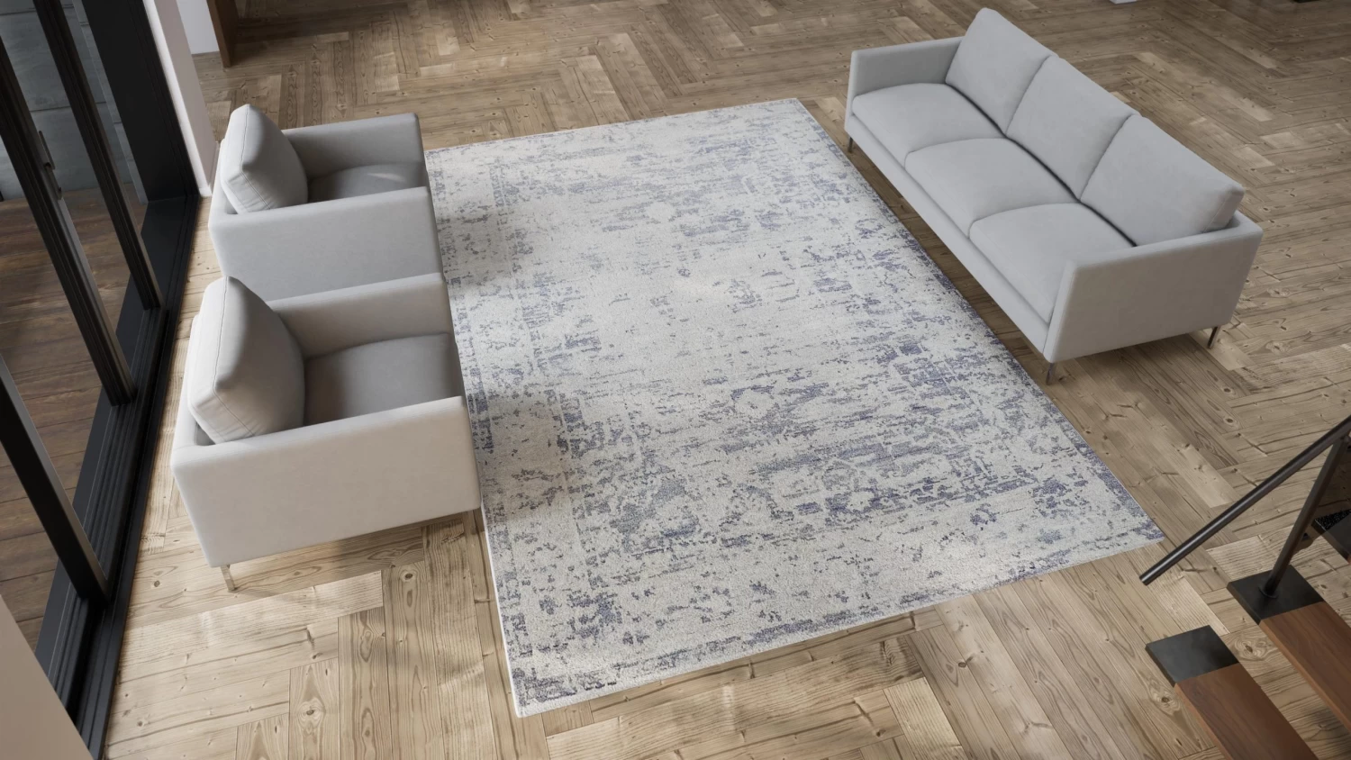 Grey Transitional Wool Cotton Blend Rug - 8'10" X 12'3" 12 Grey Transitional Wool Cotton Blend Rug - 8'10" X 12'3" - Image 10