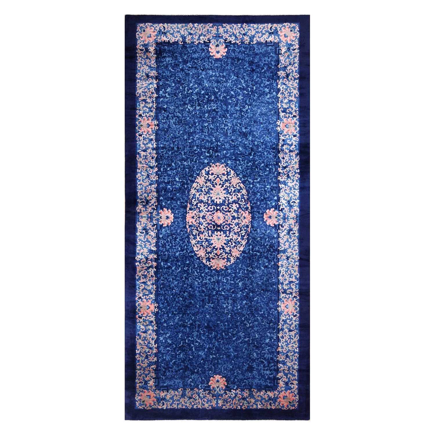 Blue Antique Chinese Rug - 11'1" X 24'6" 3 Blue Antique Chinese Rug - 11'1" X 24'6"