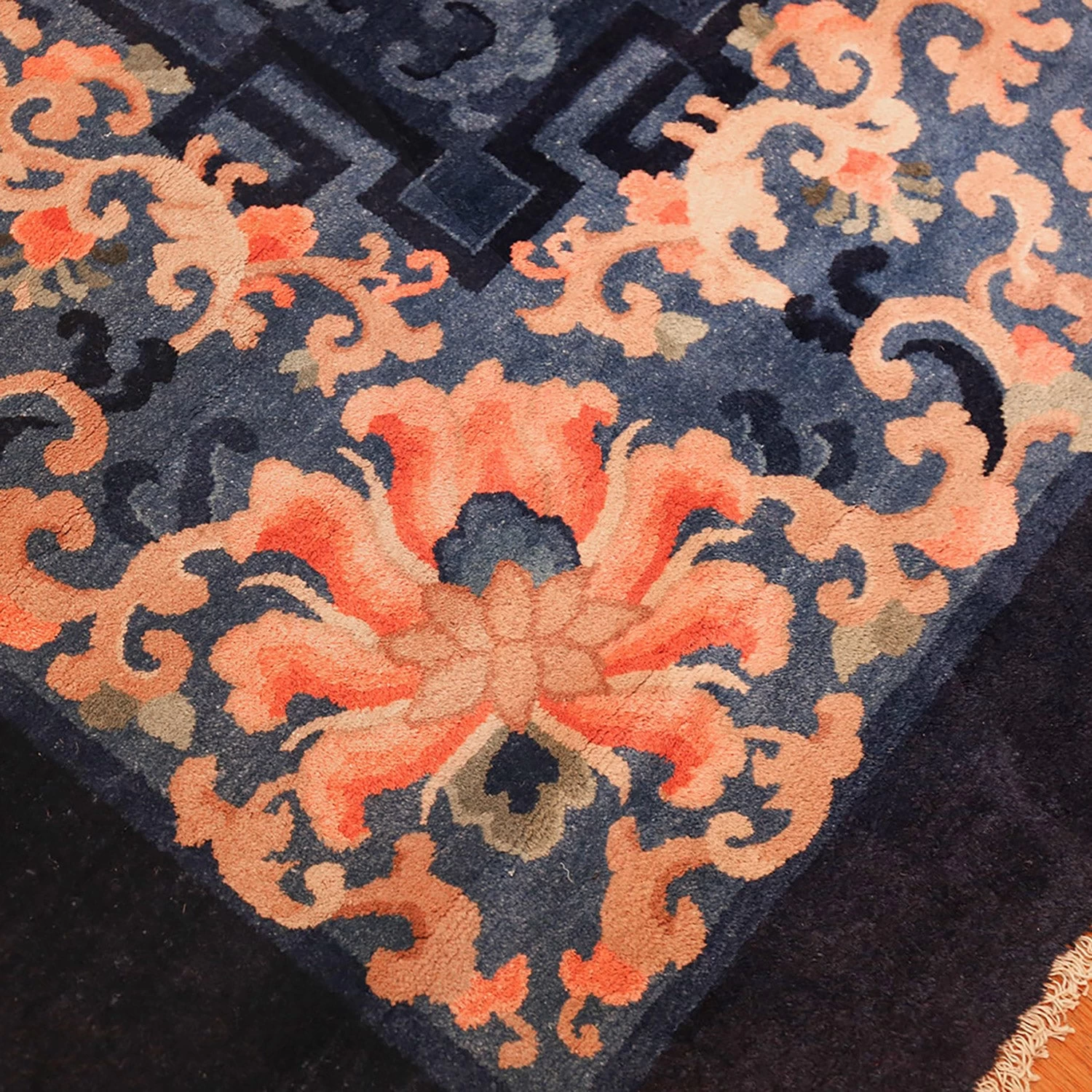 Blue Antique Chinese Rug - 11'1" X 24'6" 5 Blue Antique Chinese Rug - 11'1" X 24'6" - Image 3