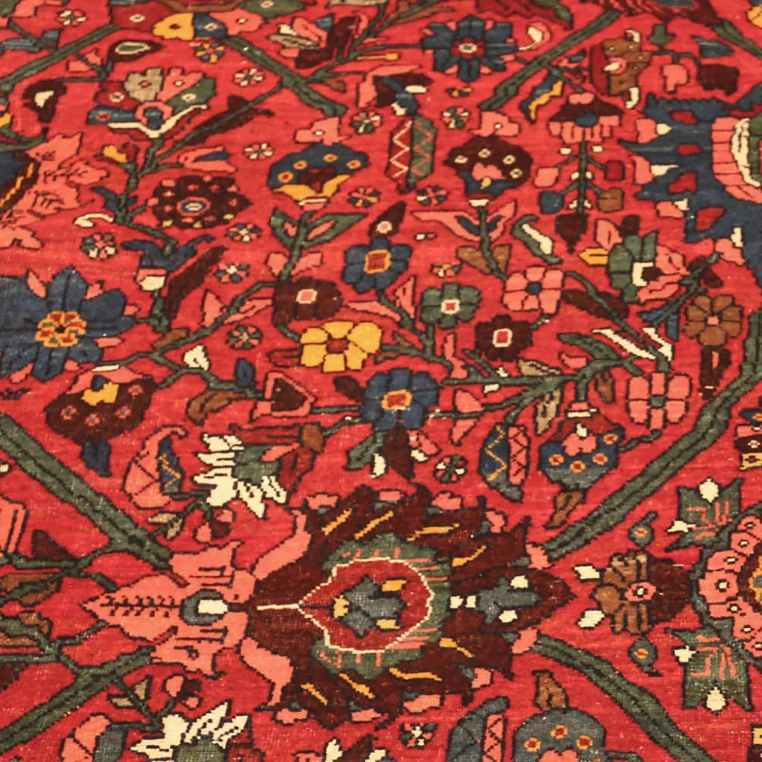 Red Antique Persian Bidjar Rug - 12'10" X 20'3" 9 Red Antique Persian Bidjar Rug - 12'10" X 20'3" - Image 7