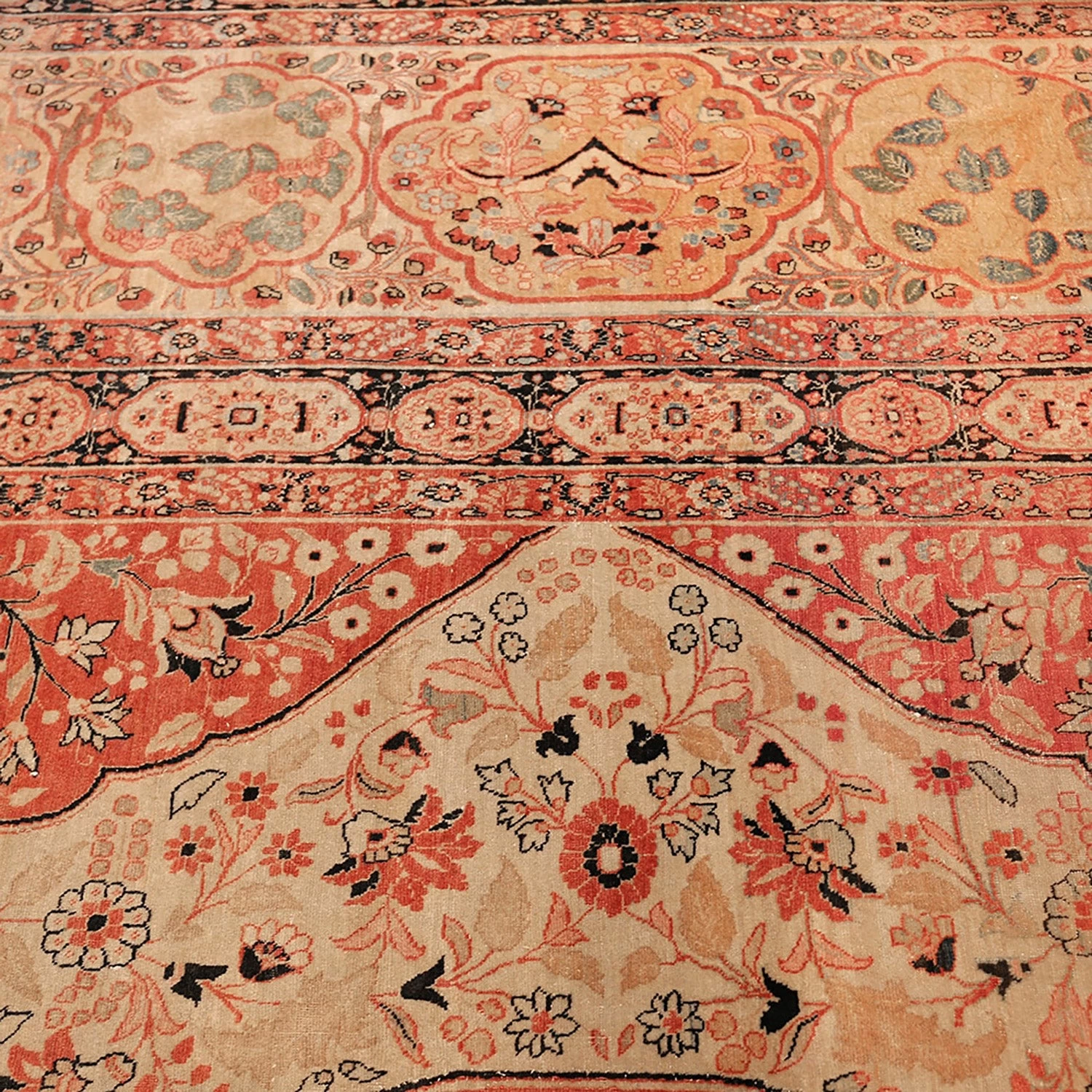 Red Antique Tabriz Persian Rug - 16' X 25'4" 9 Red Antique Tabriz Persian Rug - 16' X 25'4" - Image 7