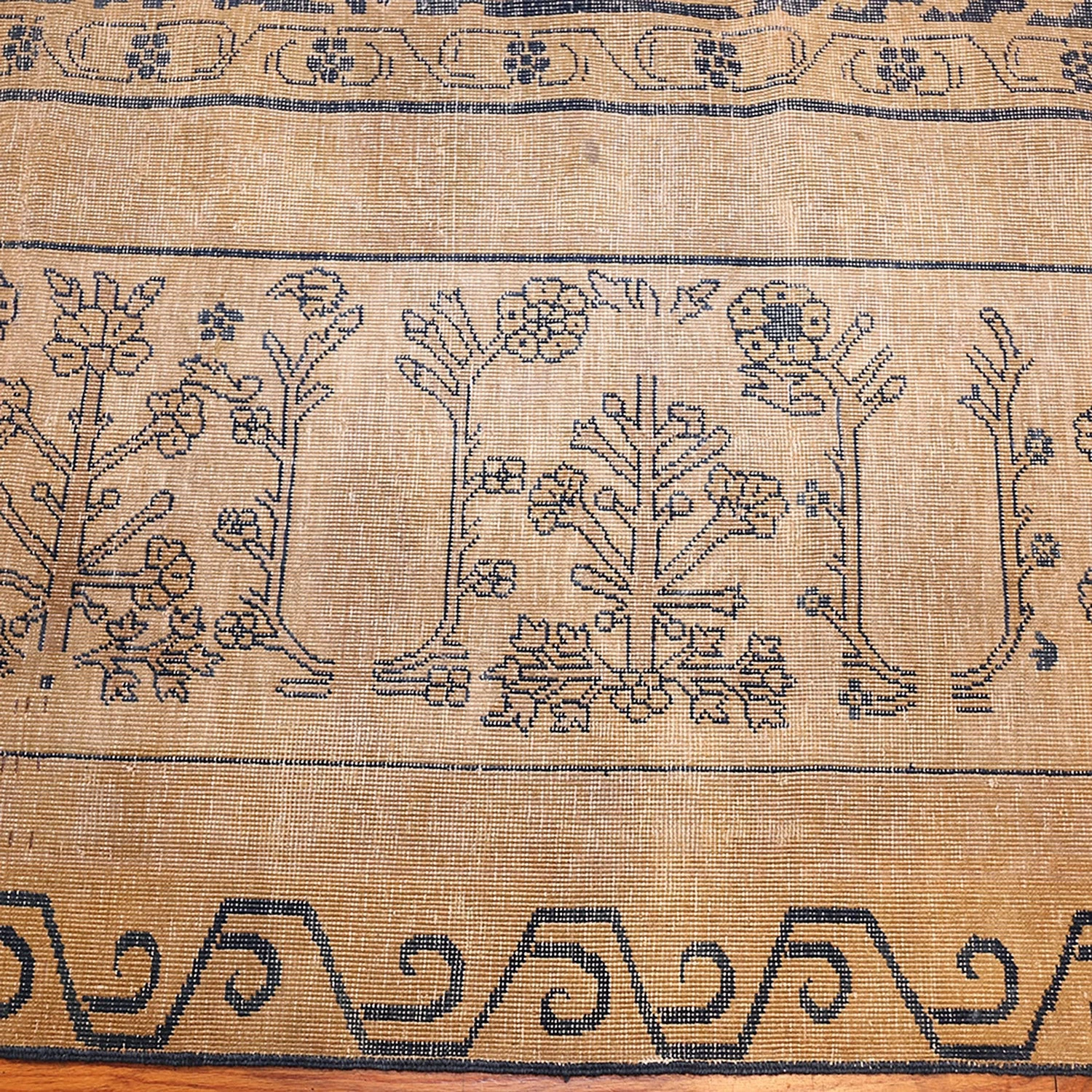 Blue Antique Indian Rug - 10'10" X 18'6" 7 Blue Antique Indian Rug - 10'10" X 18'6" - Image 5