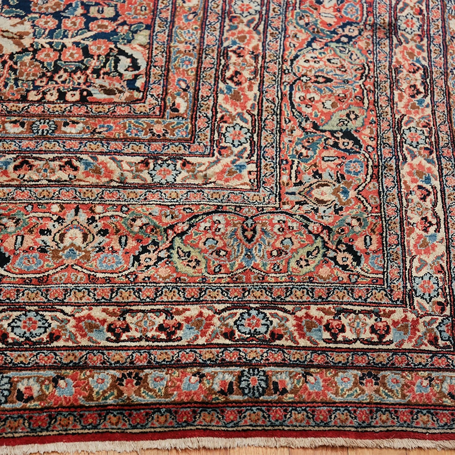 Red Antique Persian Khorassan Rug - 13'3" X 19'2" 7 Red Antique Persian Khorassan Rug - 13'3" X 19'2" - Image 5