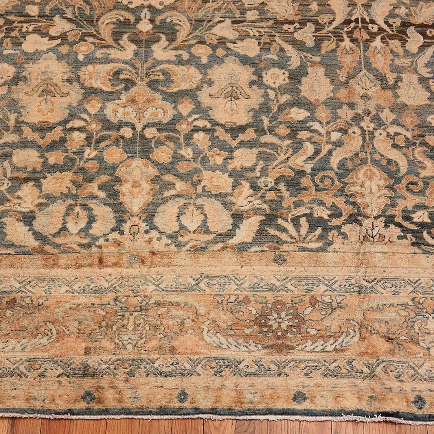 Blue Antique Persian Malayer Rug - 12' X 18' 6 Blue Antique Persian Malayer Rug - 12' X 18' - Image 4