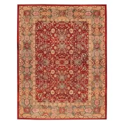 Red Antique Agra Indian Rug - 13'6" X 17'5"