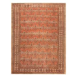 Orange Antique Persian Bakshaish Rug - 10'10" X 14'1"