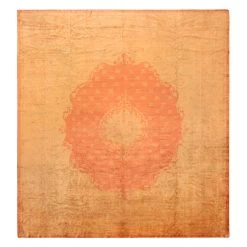 Orange Antique Turkish Oushak Square Rug - 13' X 13'9"