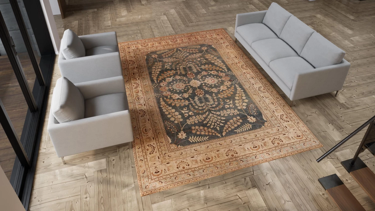 Brown Antique Khorassan Persian Rug - 8'4" X 12' 5 Brown Antique Khorassan Persian Rug - 8'4" X 12' - Image 3