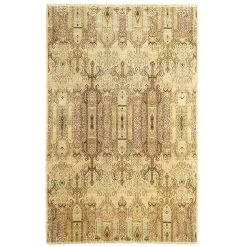 Beige Modern Wool Rug - 5'1" X 8'