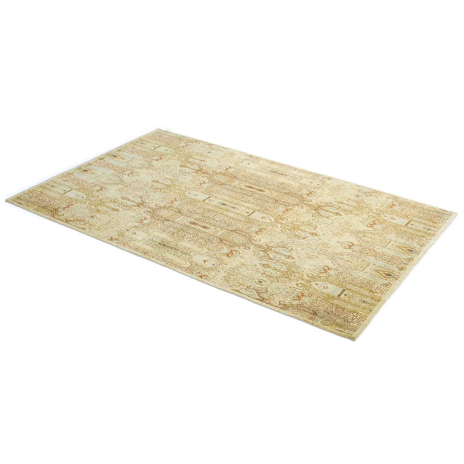 Beige Modern Wool Rug - 5'1" X 8' 11 Beige Modern Wool Rug - 5'1" X 8' - Image 9