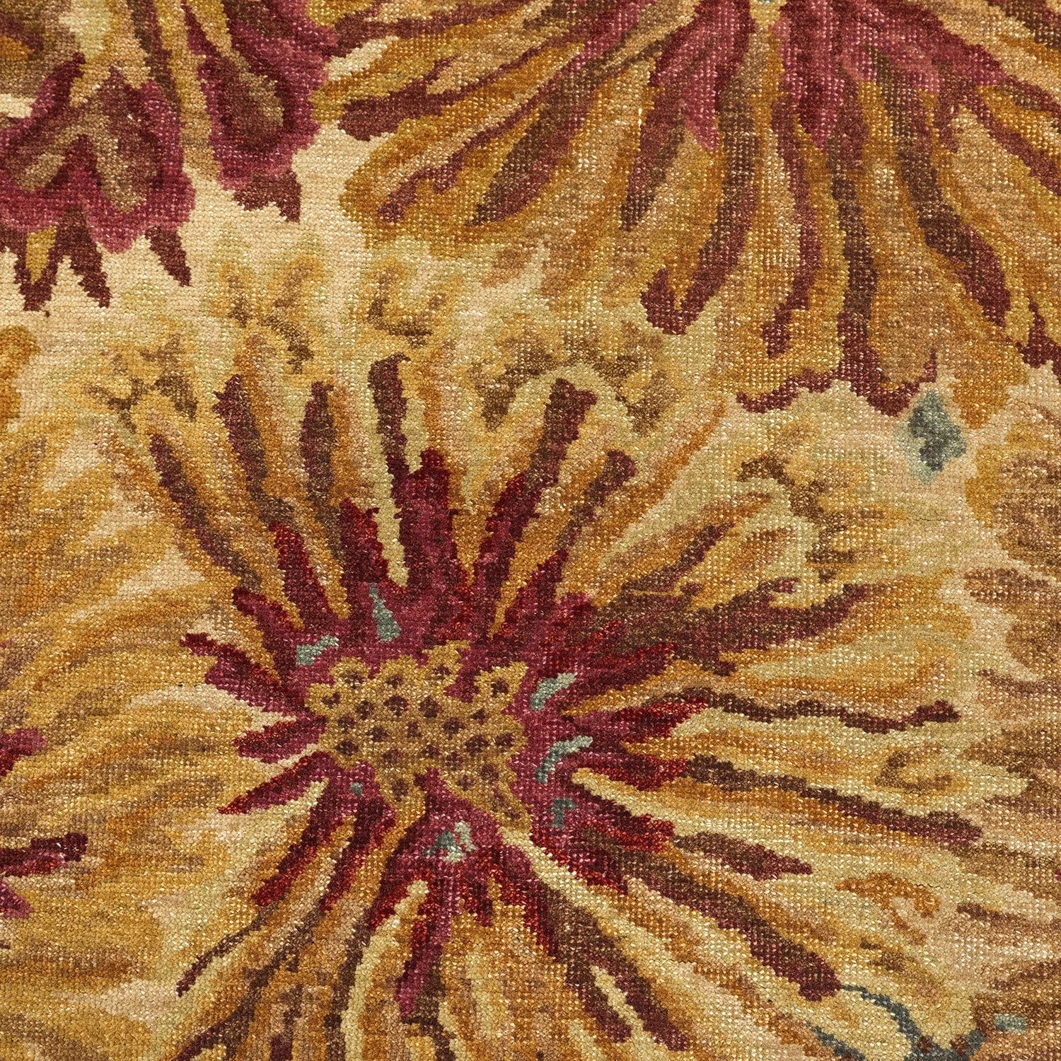 Gold And Red Modern Wool Rug - 6'1" X 8'10" 4 Gold And Red Modern Wool Rug - 6'1" X 8'10" - Image 2