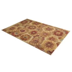 Gold And Red Modern Wool Rug - 6'1" X 8'10" 20 Gold And Red Modern Wool Rug - 6'1" X 8'10" -Home Comprehensive Shop 3027320 8