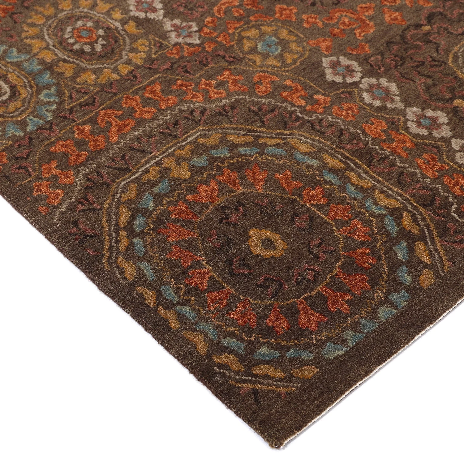 Brown Transitional Wool Rug - 6'1" X 12'4" 5 Brown Transitional Wool Rug - 6'1" X 12'4" - Image 3