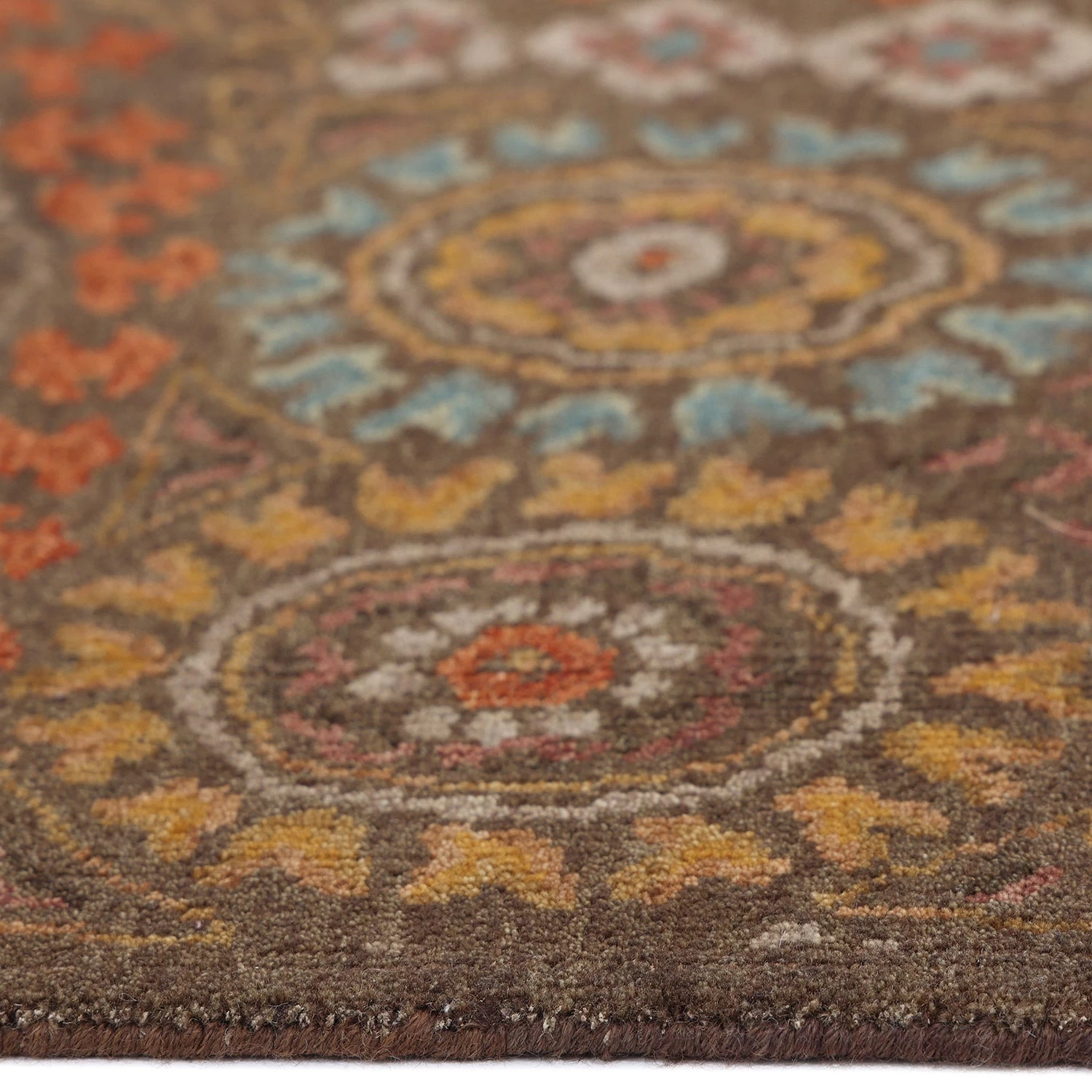 Brown Transitional Wool Rug - 6'1" X 12'4" 8 Brown Transitional Wool Rug - 6'1" X 12'4" - Image 6