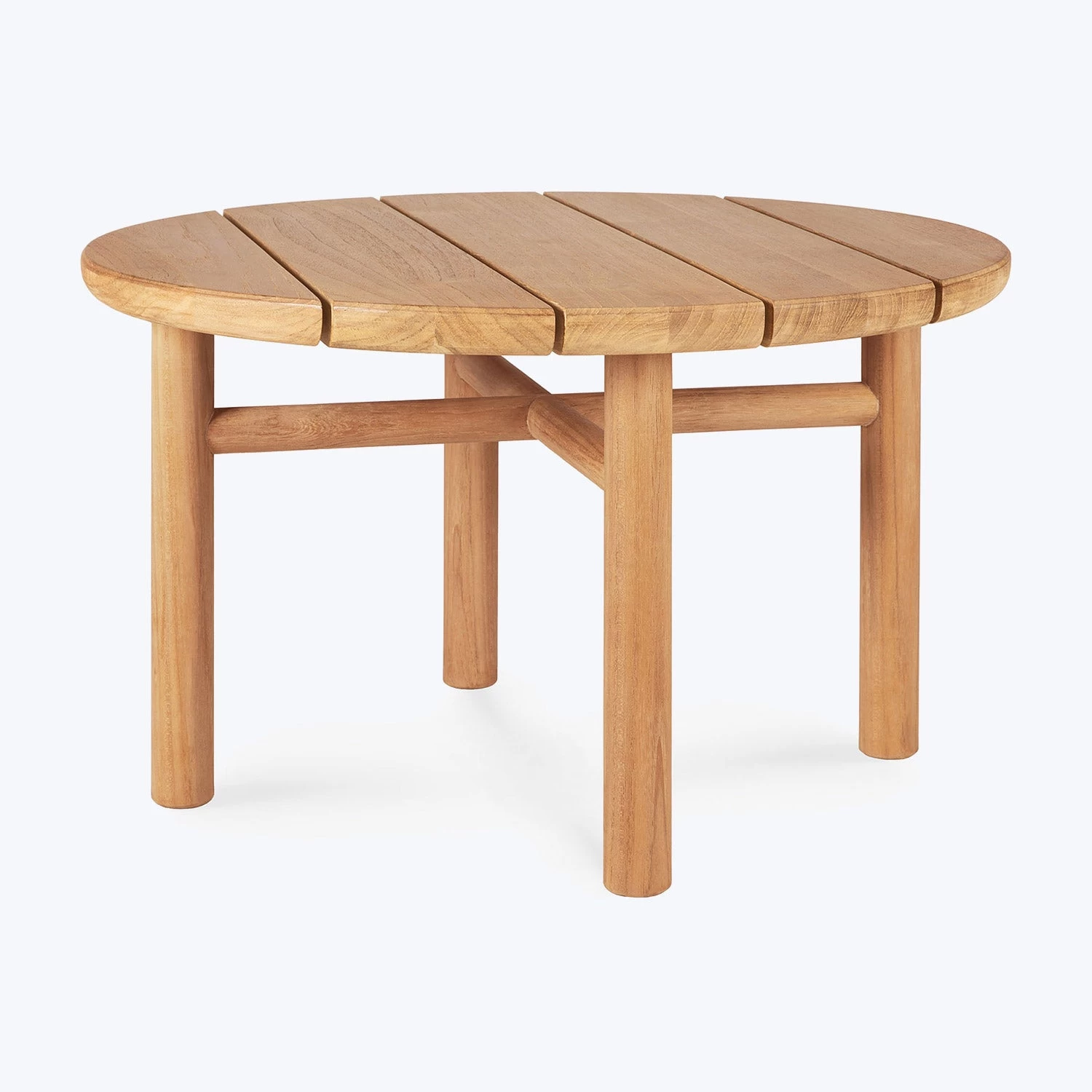 Teak Quatro Outdoor Round Side Table 4 Teak Quatro Outdoor Round Side Table - Image 2