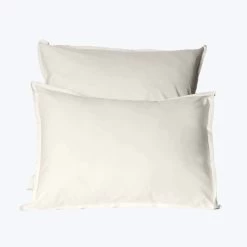 Lineare Percale Duvet & Shams, Ivory