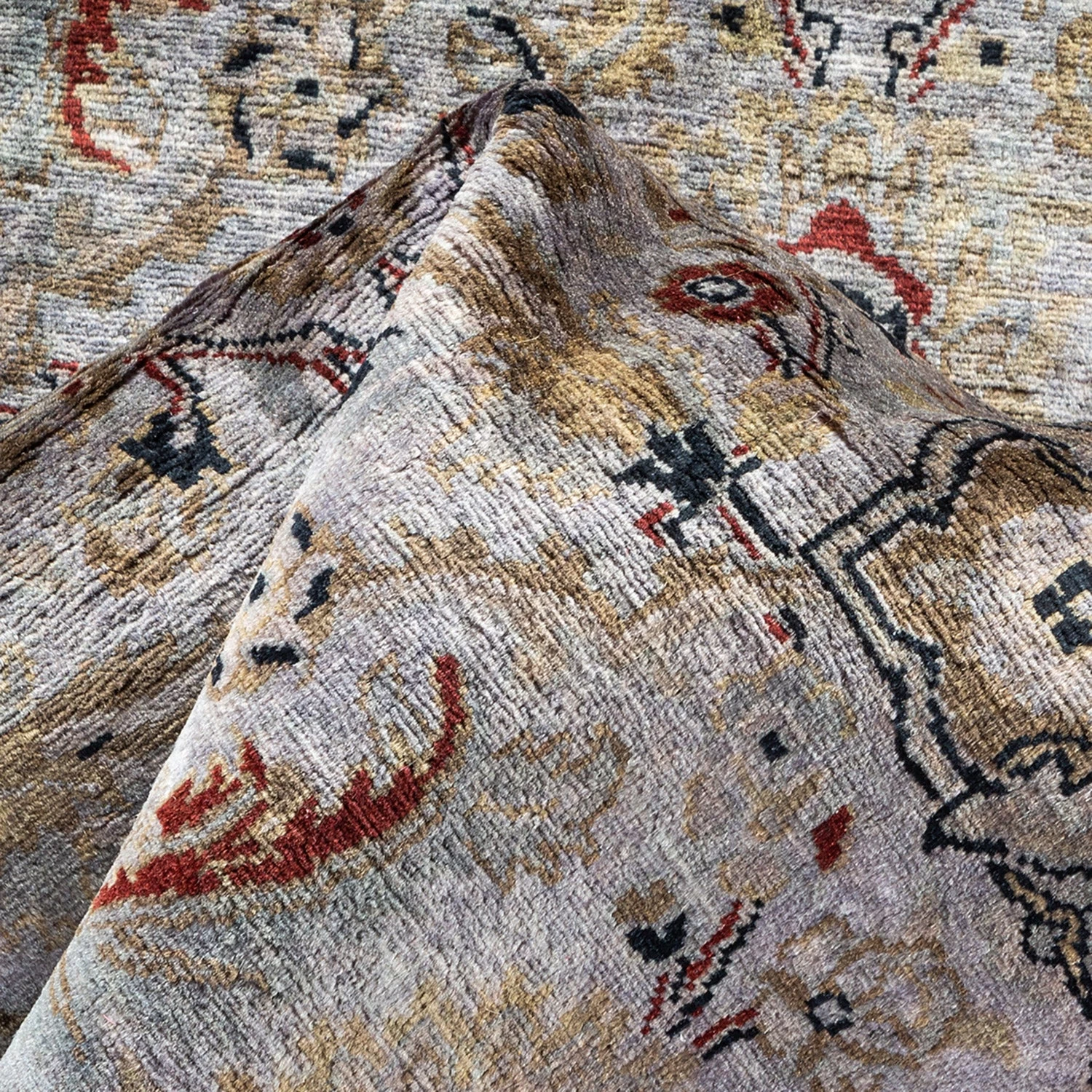 Grey Overdyed Wool Rug - 7'1" Round 7 Grey Overdyed Wool Rug - 7'1" Round - Image 5