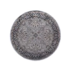 Grey Overdyed Wool Rug - 7'1" Round