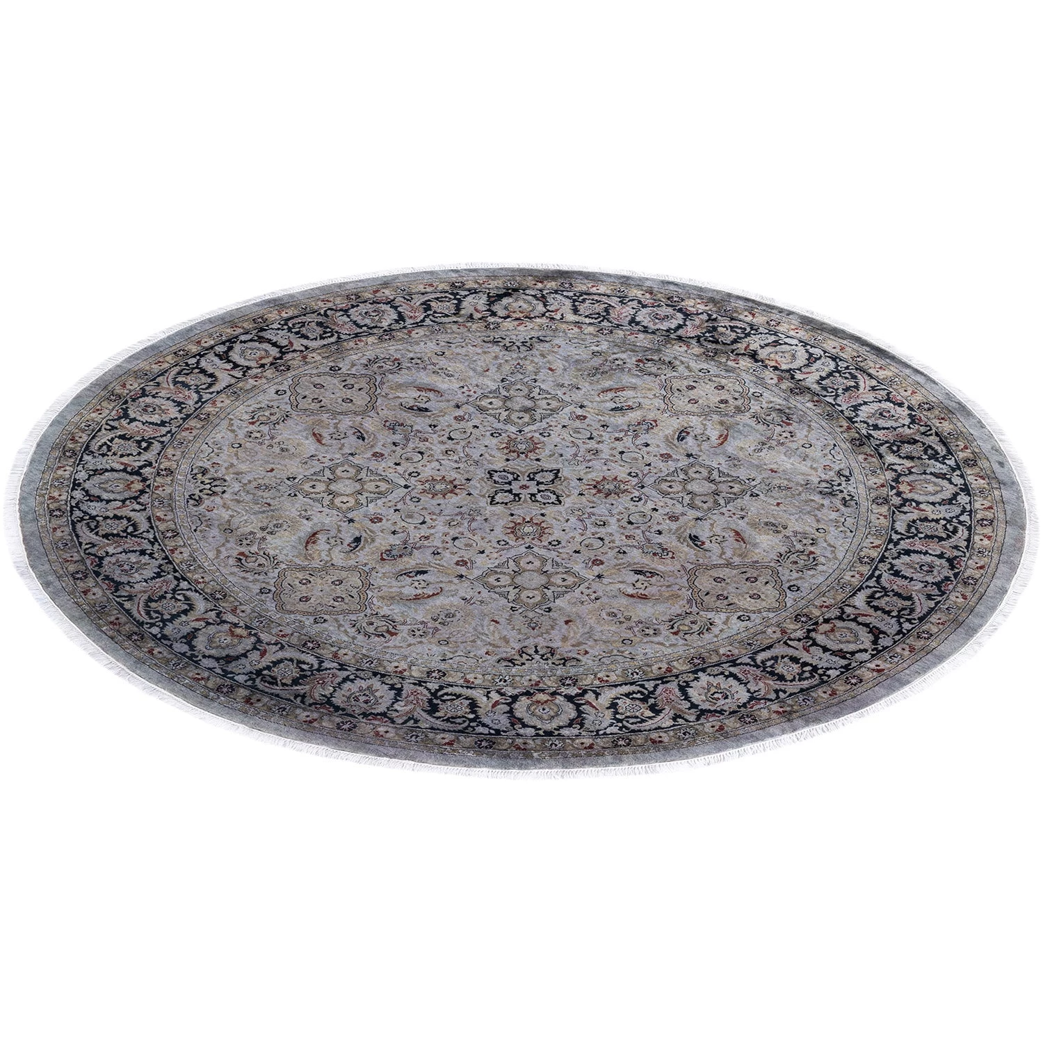 Grey Overdyed Wool Rug - 7'1" Round 10 Grey Overdyed Wool Rug - 7'1" Round - Image 8